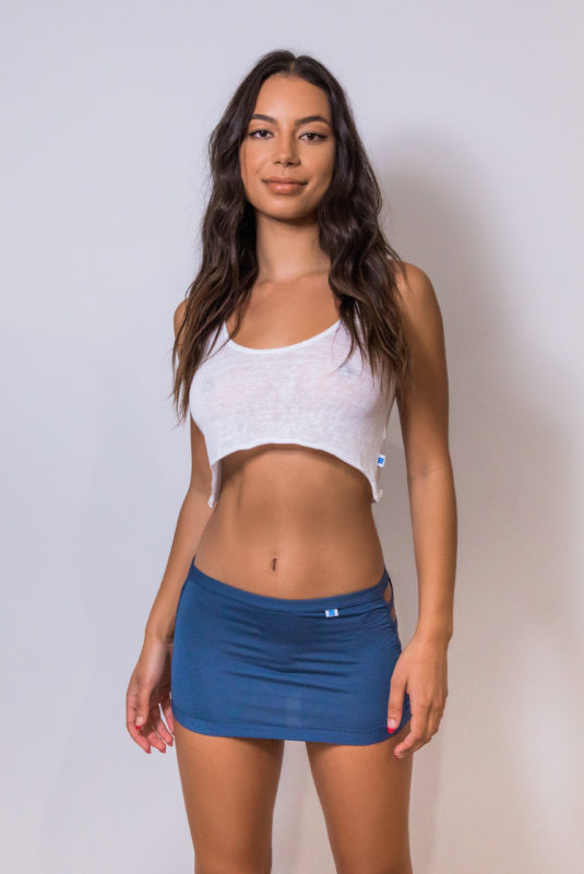 Game Mesh Stormy Blue 5689 Skirt Front
