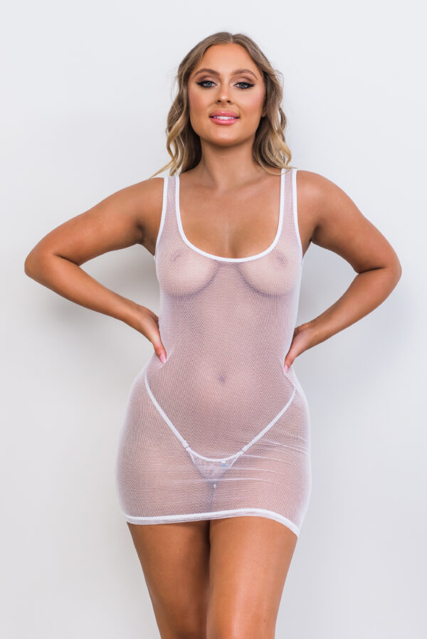 Micro Mesh White 565 Dress Front